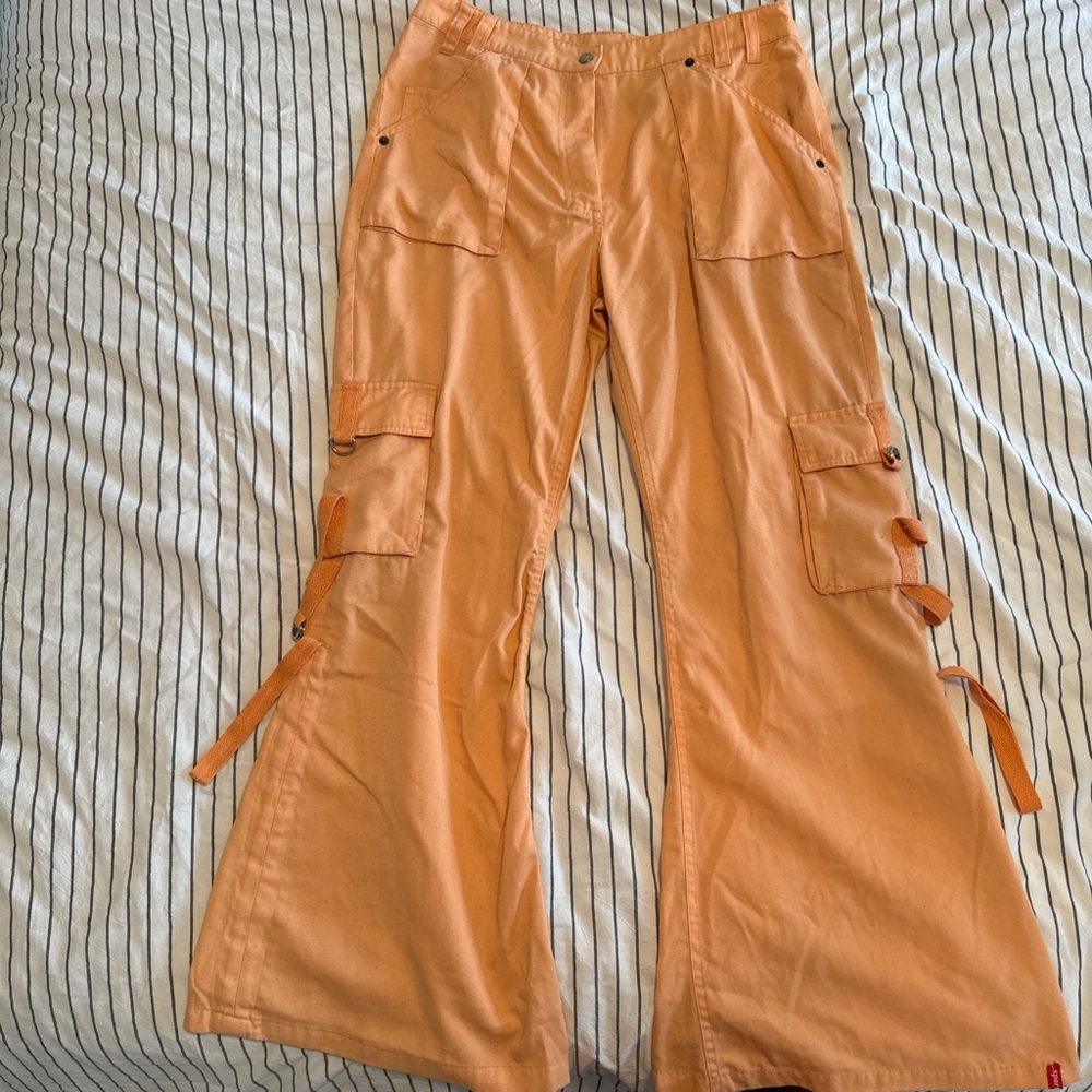 Vintage Cargo Pants with Tie Details
